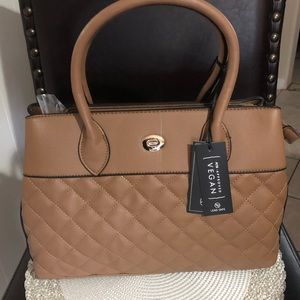 Brown vegan leather purse